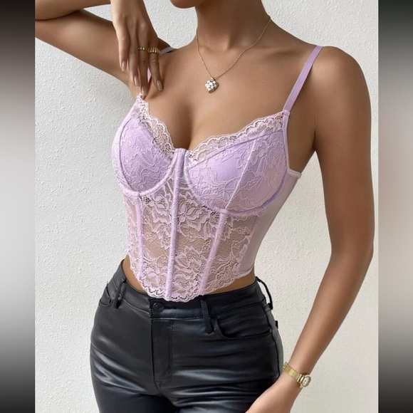 Luxe sexy floral lace bralette corset crop top - Picture 8 of 16